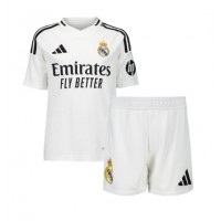 Camisa de Futebol Real Madrid Eduardo Camavinga #6 Equipamento Principal Infantil 2024-25 Manga Curta (+ Calças curtas)